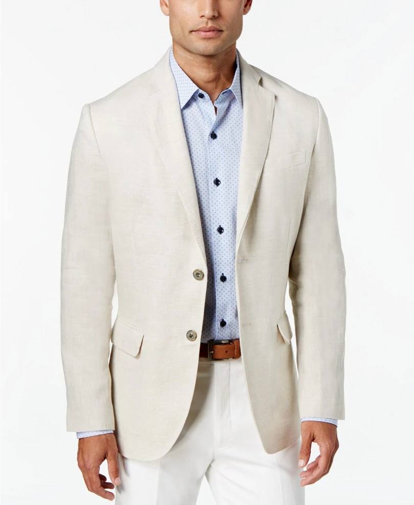 white linen blazer